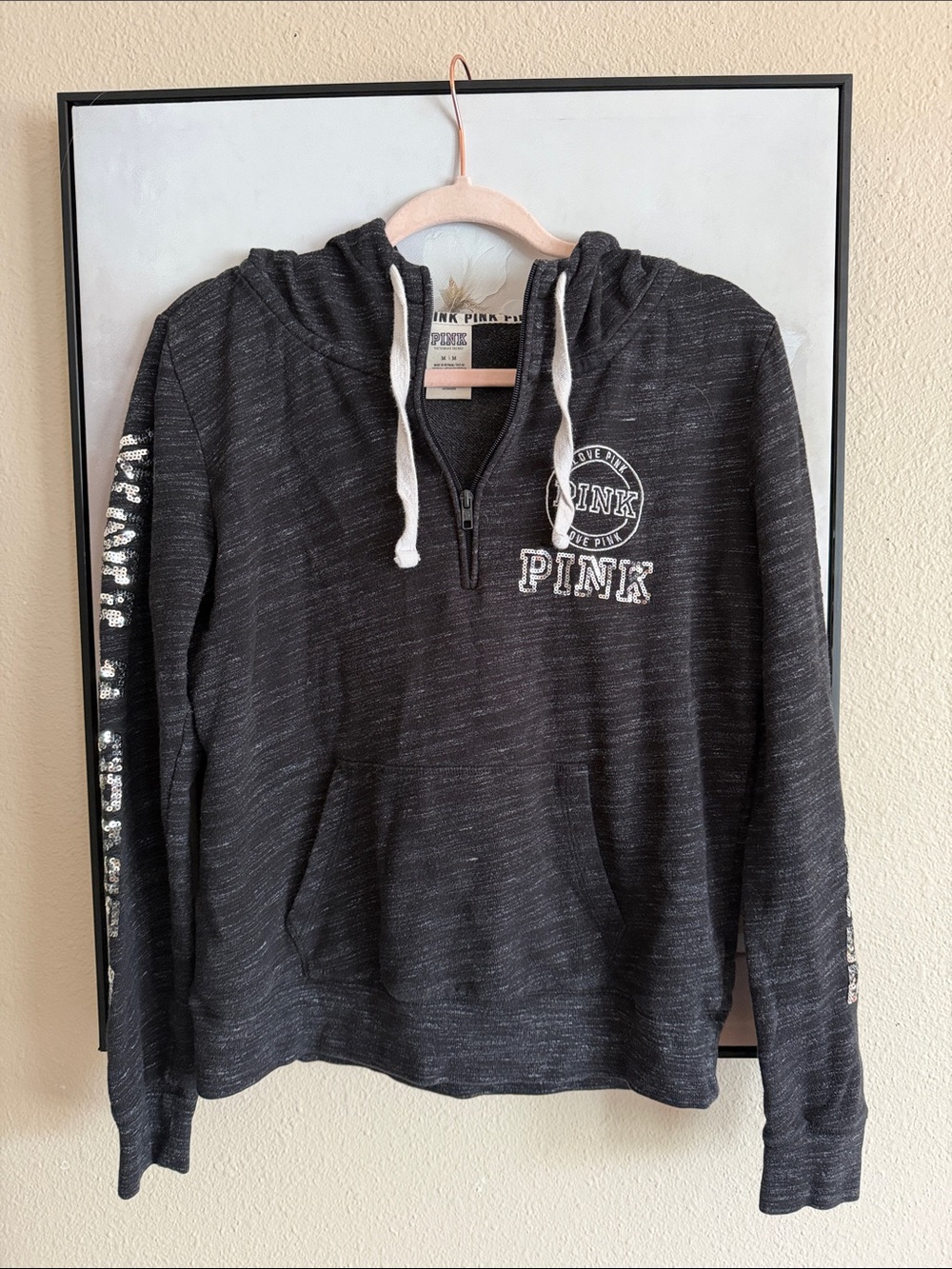 Victoria’s Secret PINK bling half zip hoodie